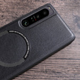 Чoхол до Sony Xperia 1 V, Leather Hybrid MagSafe, чорний