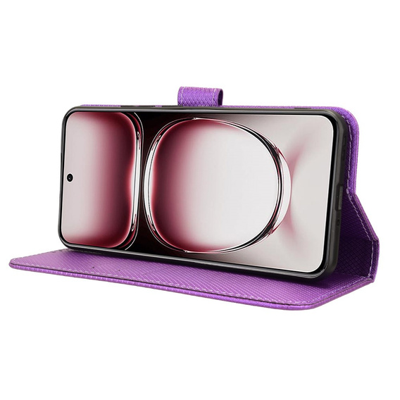 Откидной чехол для Oppo Reno 12, Wallet Smart Magnet, фиолетовый