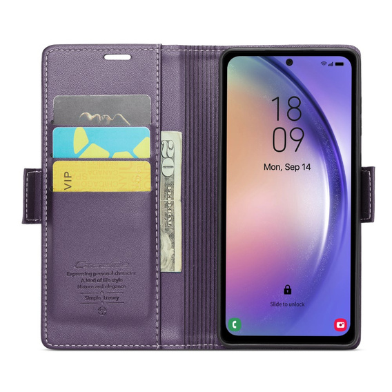 CASE фліп-чохол для Samsung Galaxy A54 5G, Litchi Wallet, фіолетовий