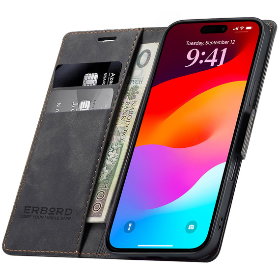 Чехол-кошелек ERBORD Vintage с клапаном для iPhone 17 Pro Max