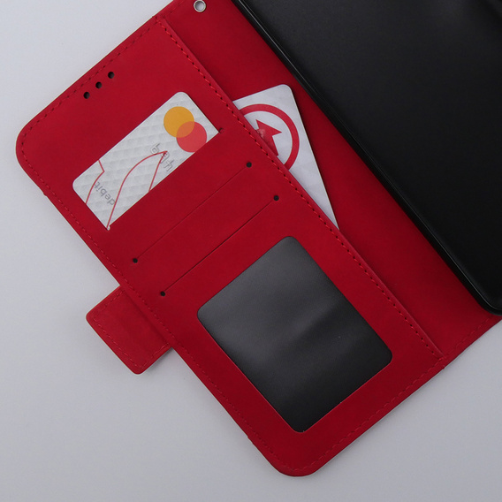 Футляр з клапаном для Motorola Moto G54 5G, Card Slot, червоний