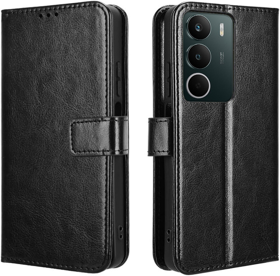Футляр з клапаном для Realme C71, Crazy Horse Wallet, чорний