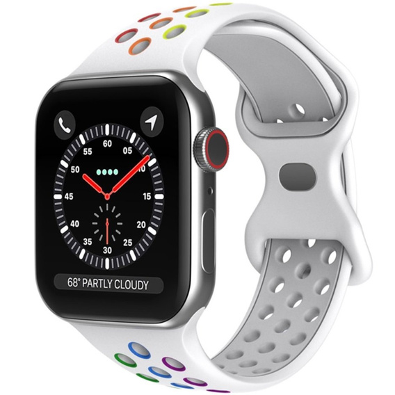 Ремінець  Hollow Apple Watch 1/2/3/4/5/6/7/8/SE/ULTRA 42/44/45/49MM, White/Rainbow