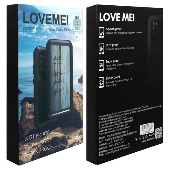 Чoхол Love Mei до Samsung Galaxy S20 FE 4G/5G, armored with glass, червоний