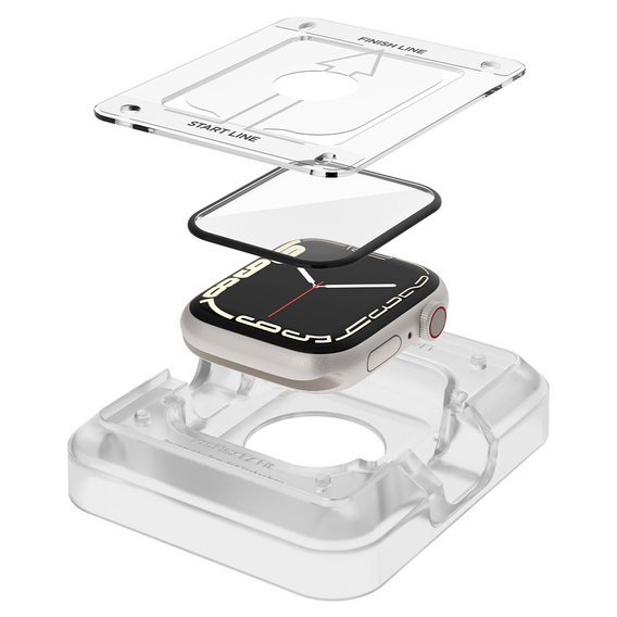 Spigen ProFlex EZ FIT,Гибридное стекло для Apple Watch 7 / 8 45MM, Clear (2 sztuki)