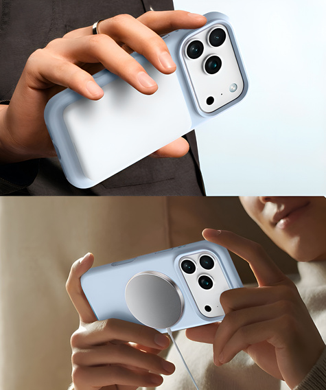 Силіконовий чохол для iPhone 17 Pro, для MagSafe, протиударний, синій