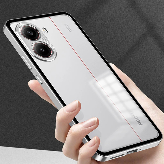 Чехол для Xiaomi Poco X7 Pro 5G, Frame Case, серебряный