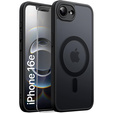Чехол для iPhone 16E, для MagSafe, ERBORD Matt Case, чёрный + стекло для экрана