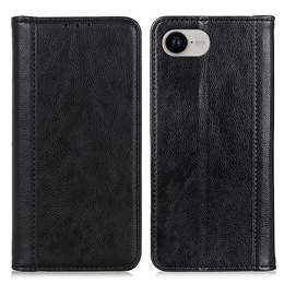 Чoхол до Iphone 16E, Wallet Litchi Leather, чорний