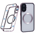 Магнітний чохол Dual Glass MagSafe для iPhone 16, рожевий rose gold