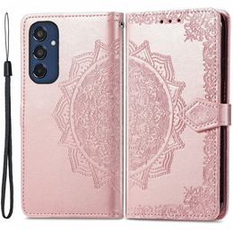 Откидной чехол для Samsung Galaxy M35, Mandala, розовый rose gold