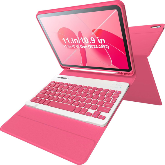 Чехол + клавиатура iPad 10.9 2022 10 Gen, Pen Slot, розовый rose gold