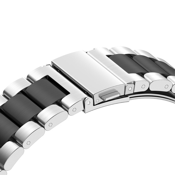 Браслет Stainless для  Samsung Galaxy Watch 4 / 4 Classic - Silver/Black