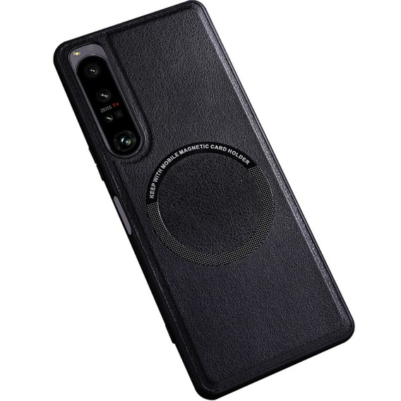 Чехол до Sony Xperia 1 V, Leather Hybrid MagSafe, чёрный