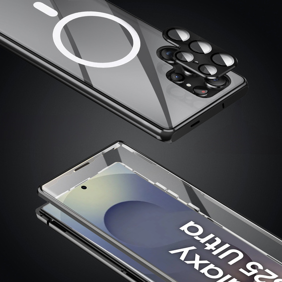 Магнітний чохол Dual Glass MagSafe для Samsung Galaxy S25 Ultra, чорний