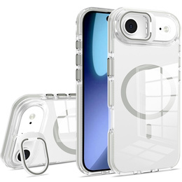 Чехол для iPhone Air, для MagSafe, с подставкой, прозрачный с серыми вставками