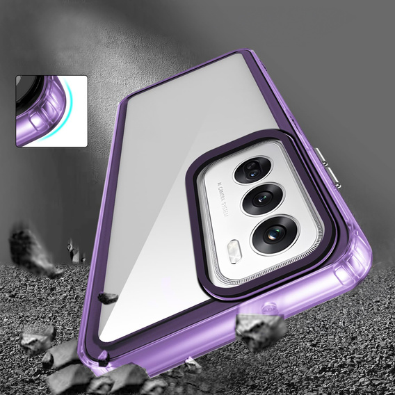 Чoхол до Oppo Reno 12 Pro, Fusion Hybrid, прозорий / фіолетовий
