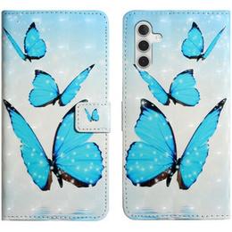 Откидной чехол для Samsung Galaxy A05s, Wallet, Butterflies, синий