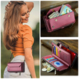 Чохол CASEME для Samsung Galaxy S25 FE, RFID Leather Wallet з плечовим ременем, червоний