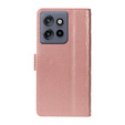 Чохол-сумка для Motorola Edge 50 Neo / Motorola ThinkPhone 25, Rhombus Crossbody Leather, рожевий rose gold