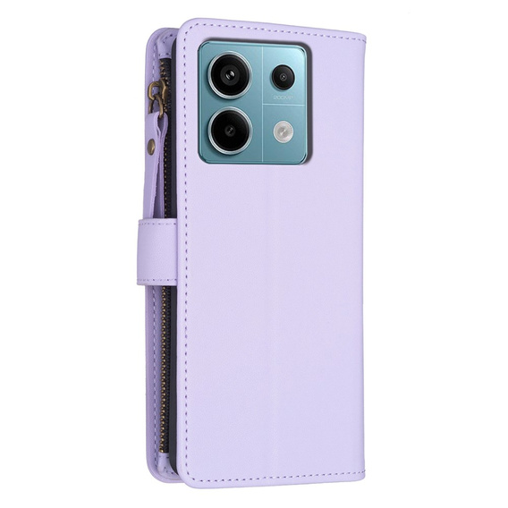 Откидной чехол для Xiaomi Redmi Note 13 Pro 4G / Xiaomi Redmi Note 14S / Xiaomi Poco M6 Pro 4G, Wallet Zipper Pocket, фиолетовый