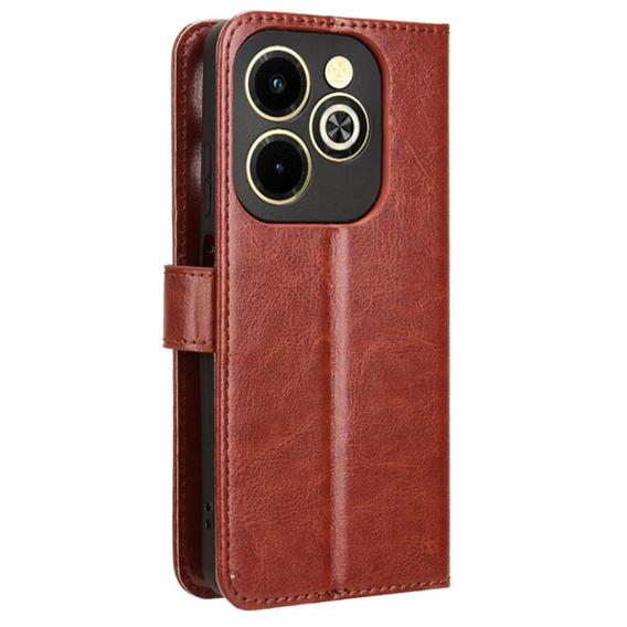 Футляр з клапаном для Infinix Hot 40i, Crazy Horse Wallet, коричневий