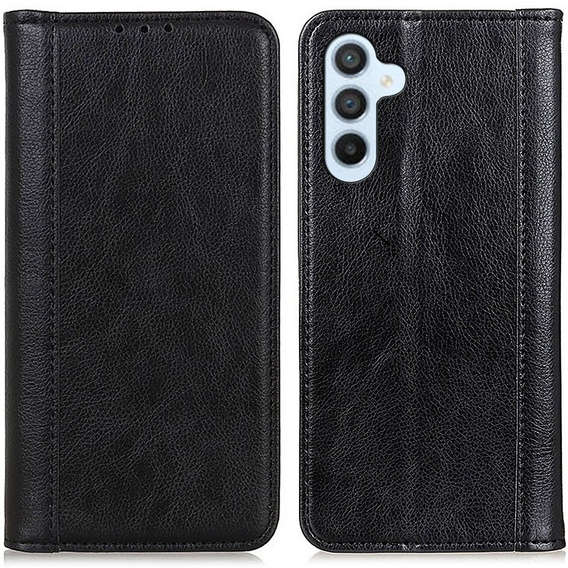 Чoхол до Samsung Galaxy S24+ Plus, Wallet Litchi Leather, чорний