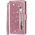 Чохол-книжка для Samsung Galaxy A55, Wallet Zipper Pocket Glittery, рожевий rose gold