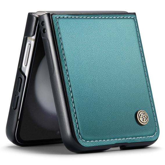 Чохол для Samsung Galaxy Z Flip7 FE / Z Flip6, CASE Litchi Leather, зелений