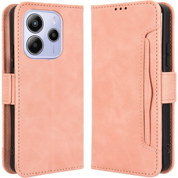 Футляр з клапаном для Xiaomi Redmi Note 14 4G, Card Slot, рожевий