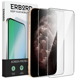 2x Загартоване скло для iPhone 11 Pro Max, ERBORD 9H Hard Glass на екрані