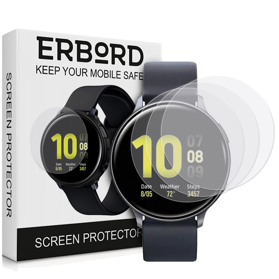 3x ERBORD Гідрогелева фольга для Samsung Galaxy Watch Active 2 40mm