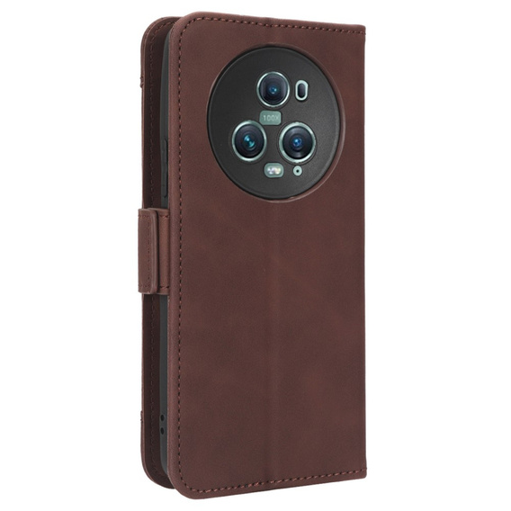 Откидной чехол для Honor Magic 5 Pro 5G, Card Slot, коричневый