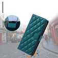 чехол-крышка для Samsung Galaxy S24 FE, Rhombus Crossbody Leather, тёмно-зелёный