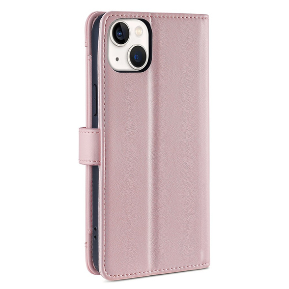 Откидной чехол для iPhone 14, Wallet Zipper Pocket, розовый