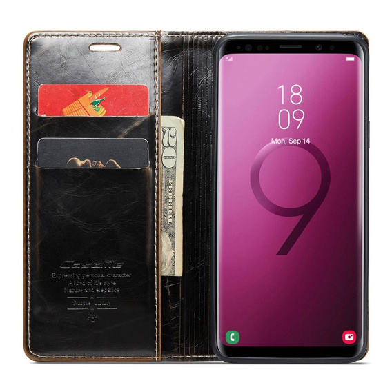 Флип-кейс CASEME для Samsung Galaxy S9, Waxy Textured, кофе