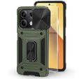 Броньований чохол для Xiaomi Redmi Note 13 5G, CamShield Slide, зелений + Загартоване скло 9H