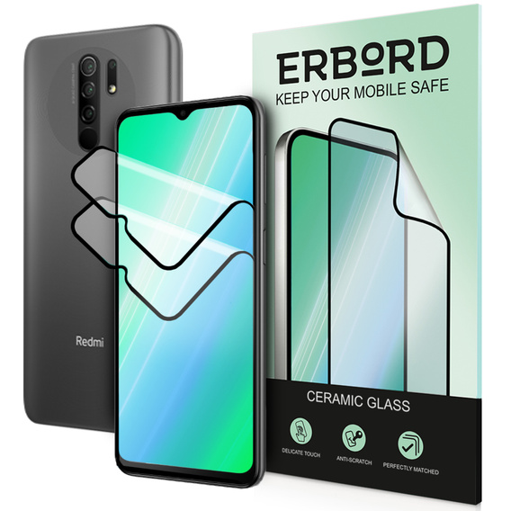 2x Гибридное керамическое стекло ERBORD для Xiaomi Redmi 9