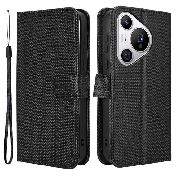 Откидной чехол для Huawei Pura 70, Wallet Smart Magnet, чёрный