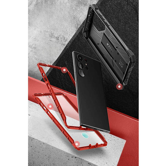Броньований чохол для Samsung Galaxy S21 Ultra, Dexnor Full Body, червоний