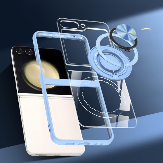 Чохол для Samsung Galaxy Z Flip7 FE / Z Flip6, Corners Dropproof, для MagSafe, прозорий / синій