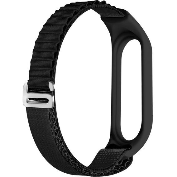 Нейлоновый ремешок до Xiaomi Mi Band 3/4/5/6/7/7 NFC, Black