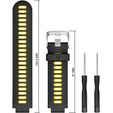 Силіконовий ремінець для Garmin Forerunner 22mm, Black/Yellow