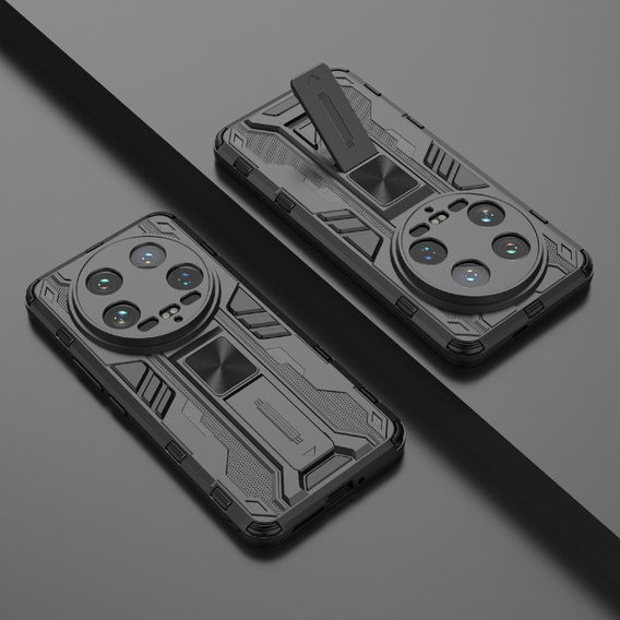 Чехол для Xiaomi 14 Ultra, Military kickstand, чёрный