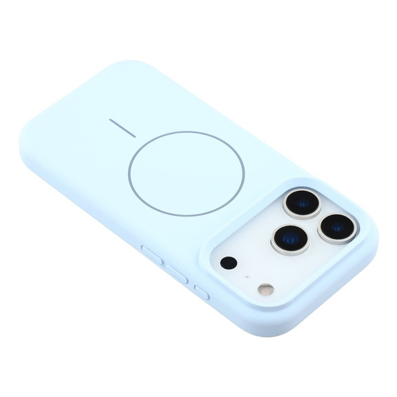 Силиконовый чехол для iPhone 17 Pro, для MagSafe, противоударный, синий