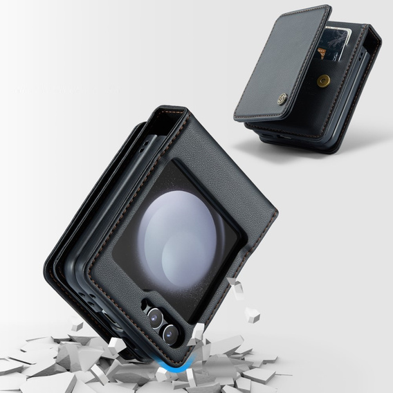 CASEME флип-кейс для Samsung Galaxy Z Flip5 5G, Litchi Wallet, чёрный