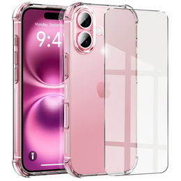 Чохол для iPhone 16 Plus, Erbord Dropproof, прозорий + скло