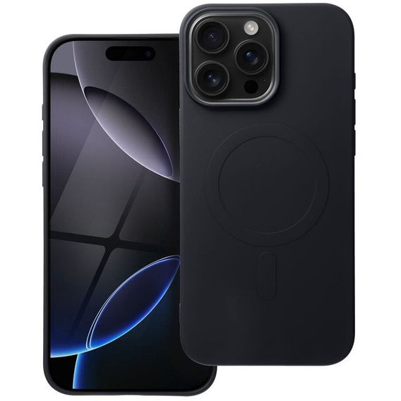 ERBORD Чехол Silicone Mag Cover для iPhone 15 Pro Max, чёрный