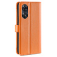 Откидной чехол для Oppo Reno8 T 4G, Wallet Zipper Pocket, оранжевый