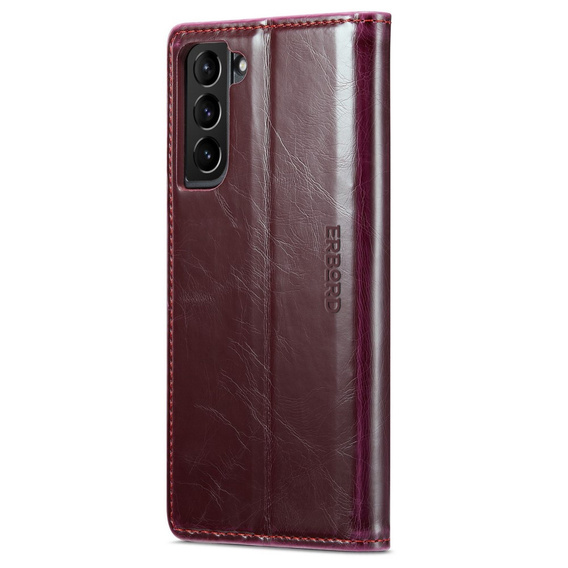 Чохол-книжка для Samsung Galaxy S23, ERBORD Waxy Wallet, червоний